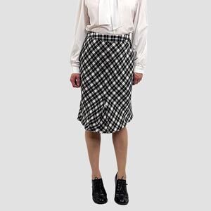 ♟️ Y2K Merona Plaid Heritage Midi Trumpet Skirt Sz 4